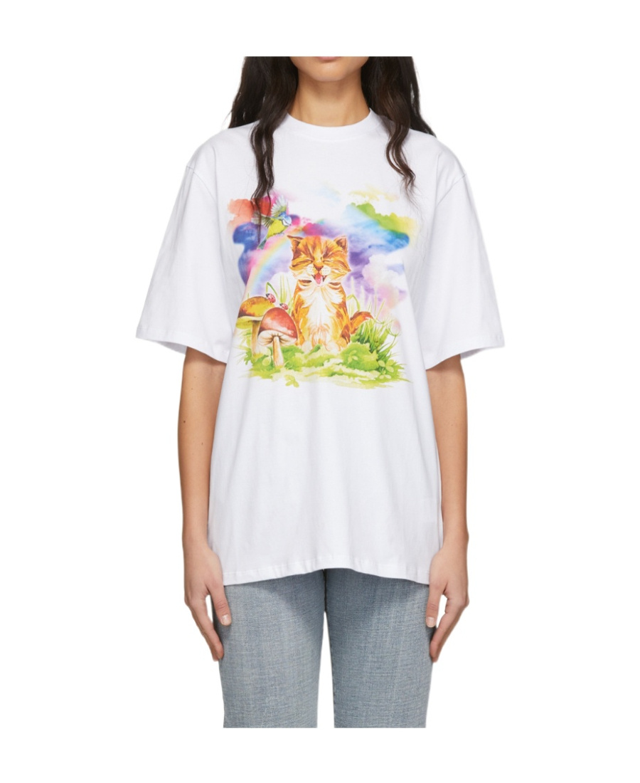 Msgm Round-necked T-shirt In White