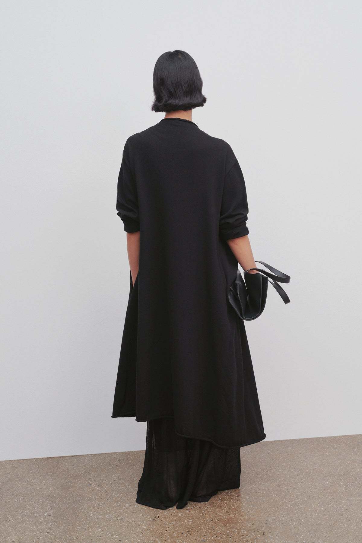 The Row Circle Long Knitted Cardigan In Black