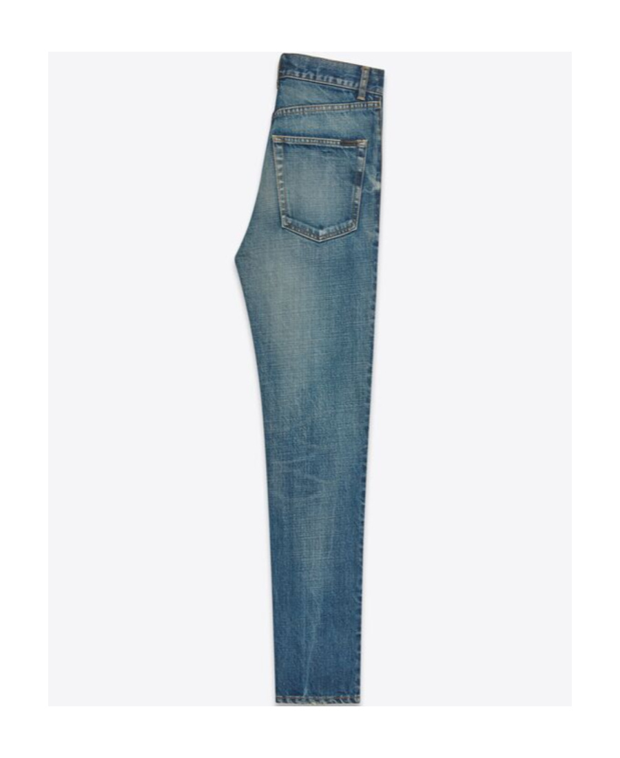 SAINT LAURENT STRAIGHT JEANS IN VINTAGE BLUE DENIM