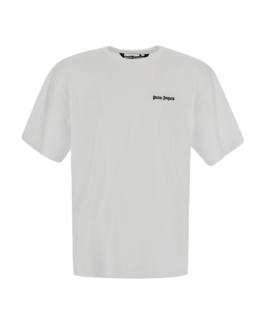 Palm Angels White T-shirt With Frontal Logo In White