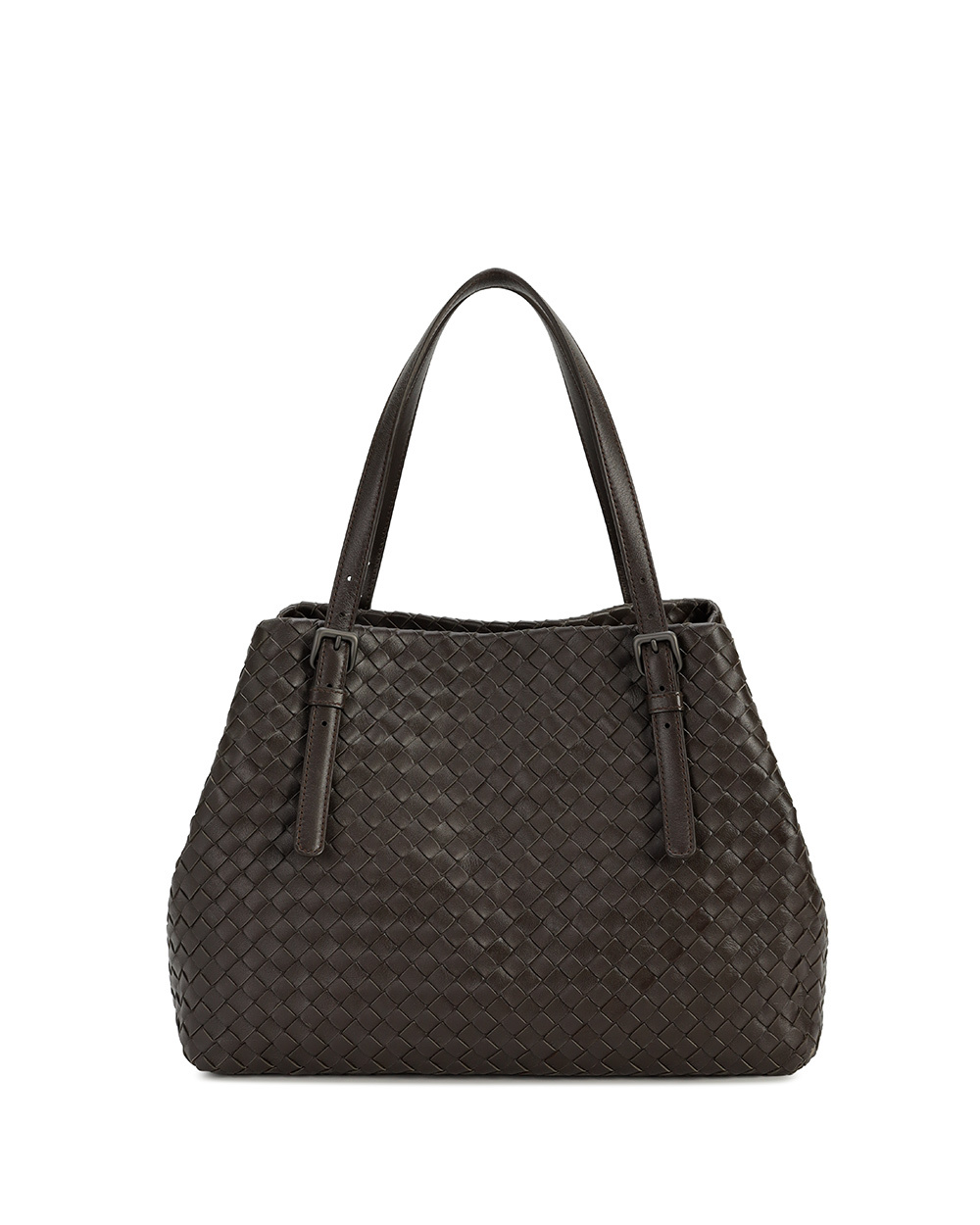 Bottega Veneta Trumpet Woven Handbag In Brown