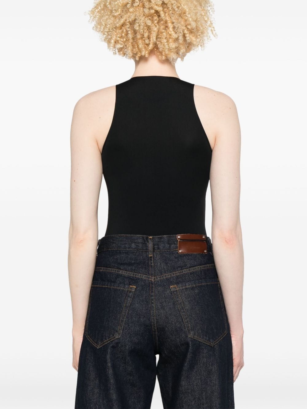 Coperni Cut-out C-logo Bodysuit In Black
