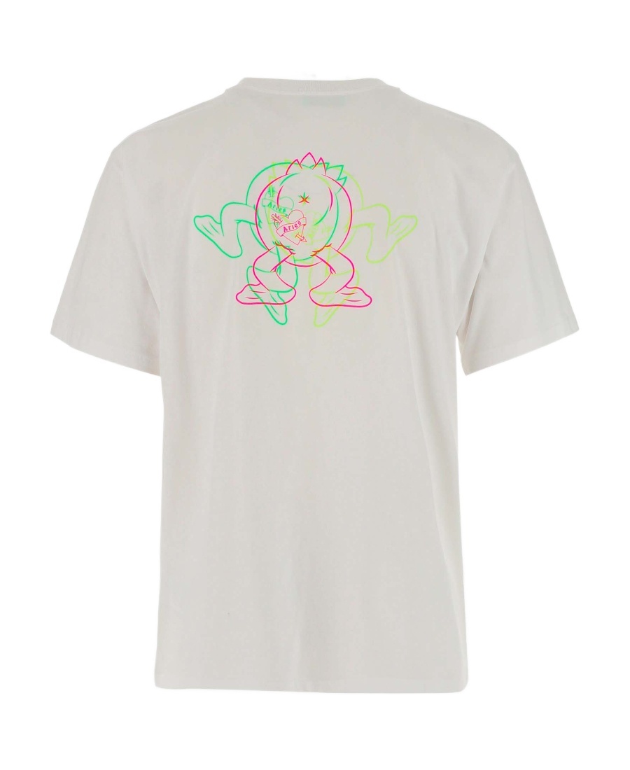 Aries Crew-neck Cotton T-shirt With Logo Maxi In White