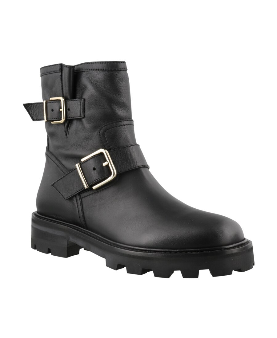 Jimmy Choo Youth Buckle Ankle Boots In Black
