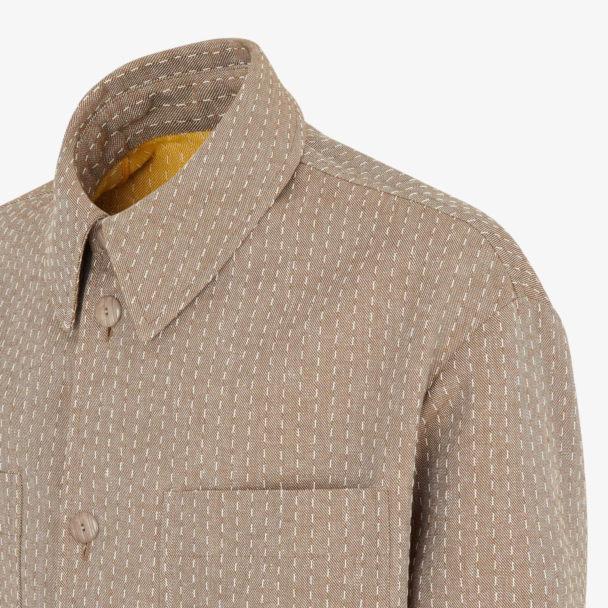 Fendi Single-breasted Jacquard Jacket In Neutral