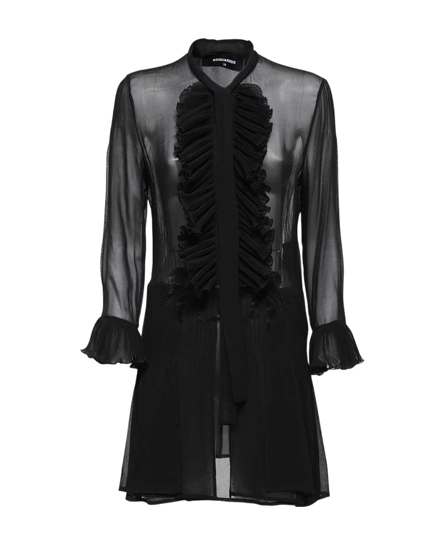 Dsquared2 Bow Detail Viscose Dress In Black