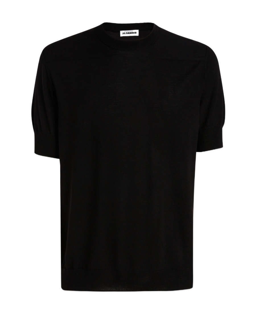 Jil Sander Short-sleeve Wool T-shirt In Black