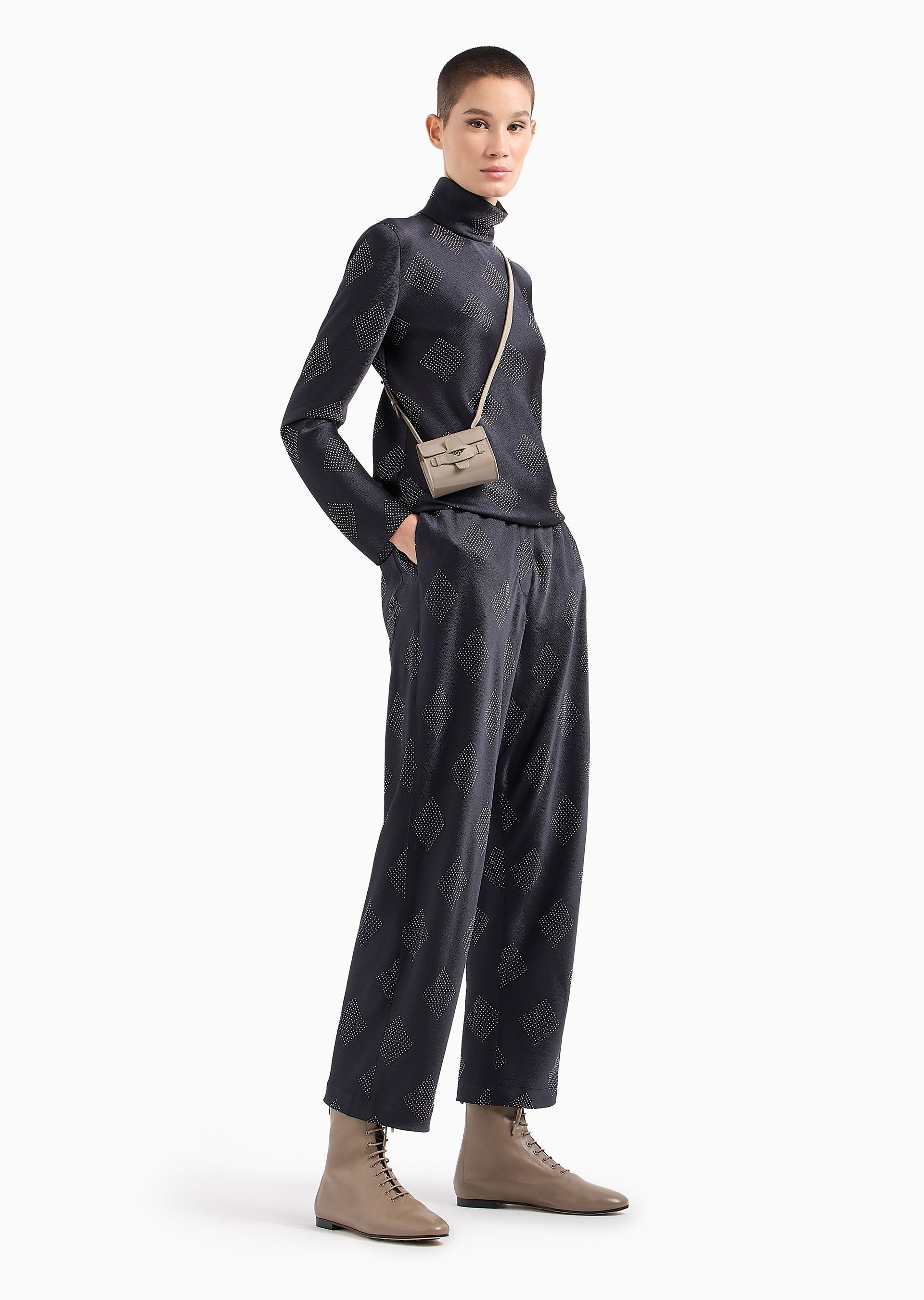 Giorgio Armani Geometrically Printed Crepe Trousers In Pattern