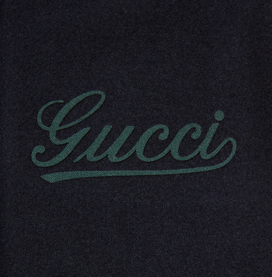 Shop Gucci Wool And Leather Bomber Jacket In Black