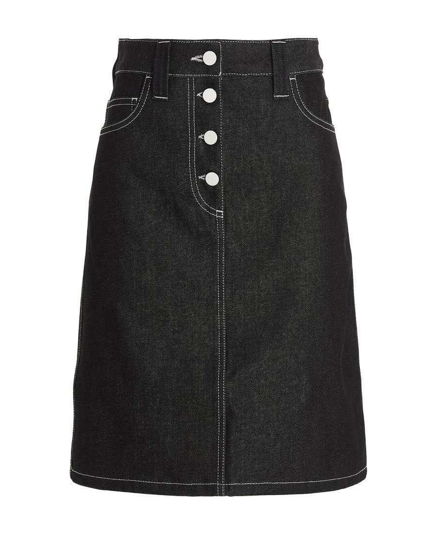 Sunnei Blue Belli Dentro Denim Miniskirt In Black