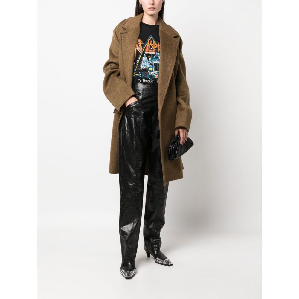 Isabel Marant Metallic-effect Straight-leg Trousers In Black