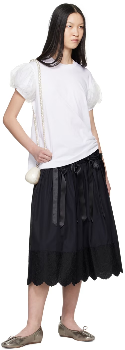 Simone Rocha Classic Pleated Leather Ballet Flats