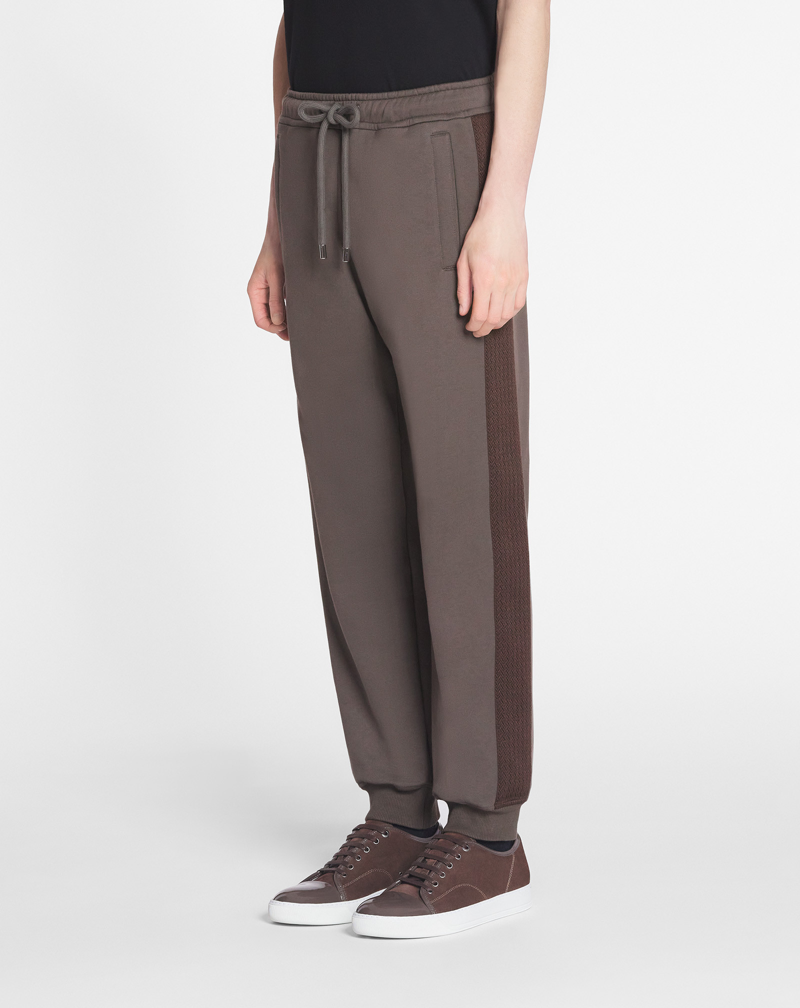Lanvin Chevron-panel Drawstring Track Pants In Green