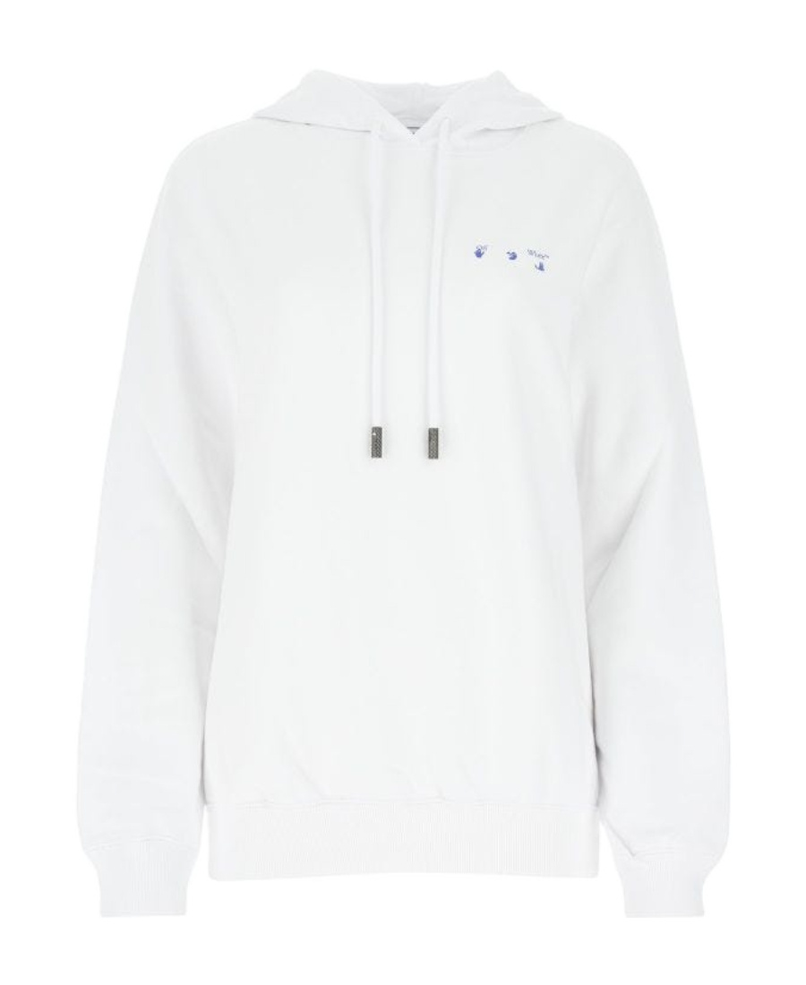 Off-white Flower Arrows Logo Hoodie In White