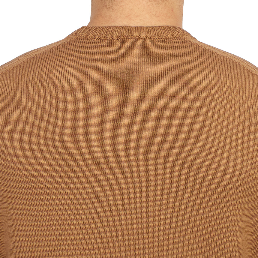 Drumohr Merino Wool Crew-neck Sweater In Brown
