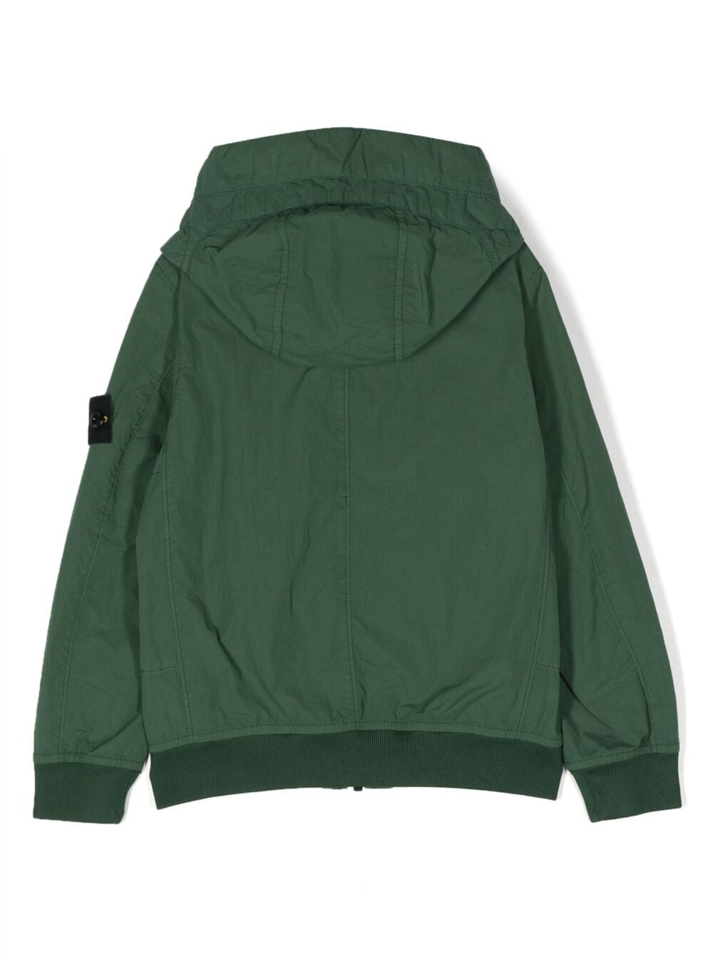 STONE ISLAND STONE ISLAND JUNIOR LOGO PATCH ZIP-UP HOODED JACKET