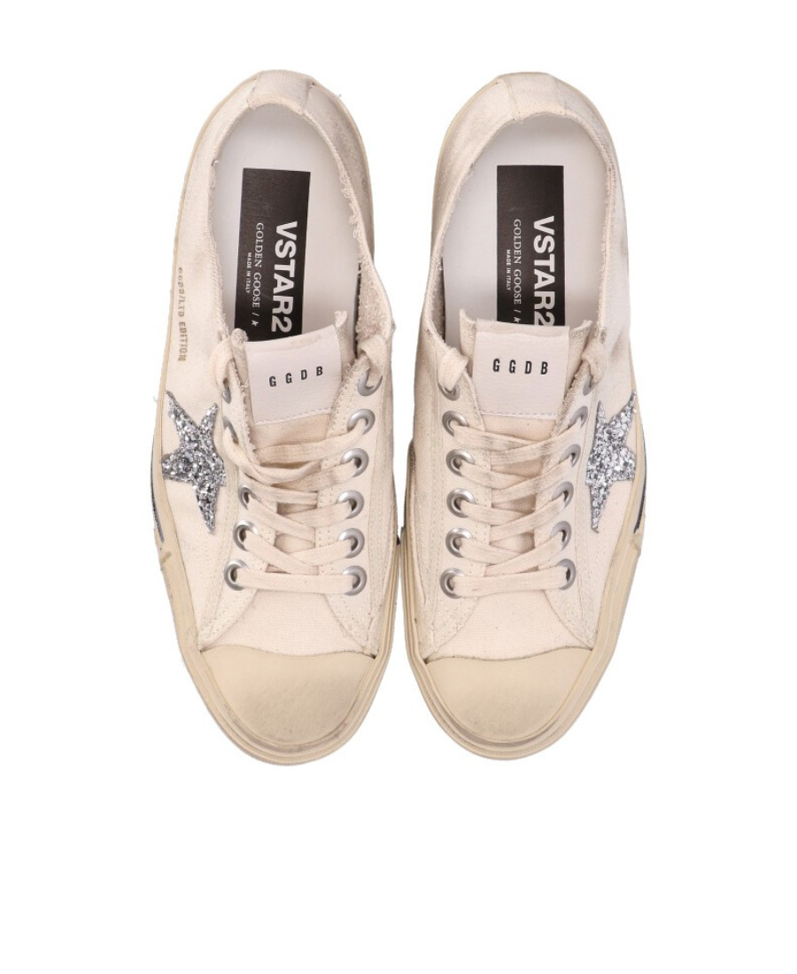 Golden Goose V-star Canvas Sneakers In Gray