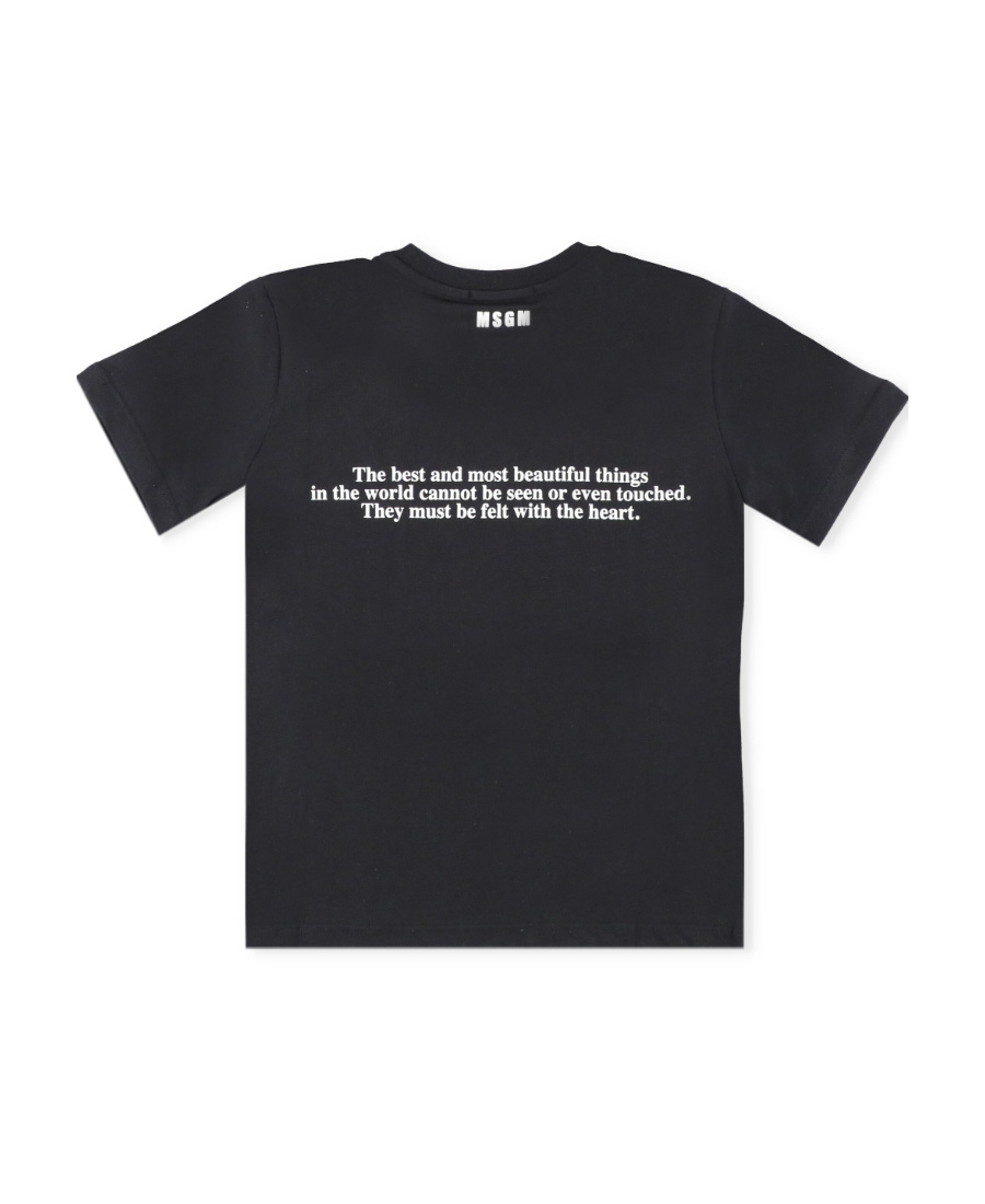 Msgm Embroidered-logo Cotton T-shirt In Black