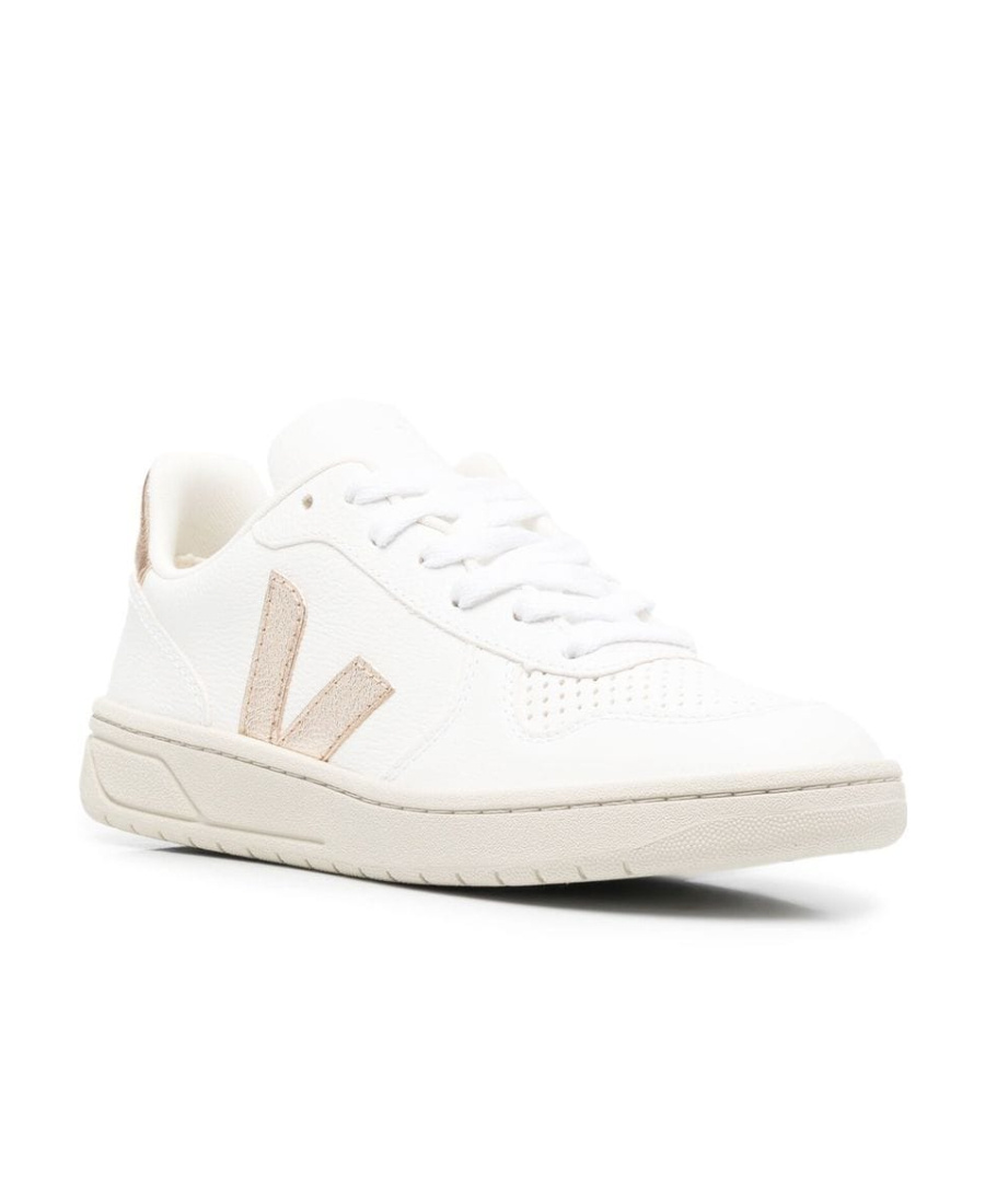 Veja Logo Lace Up Casual Sports Shoes In Extra White Platine