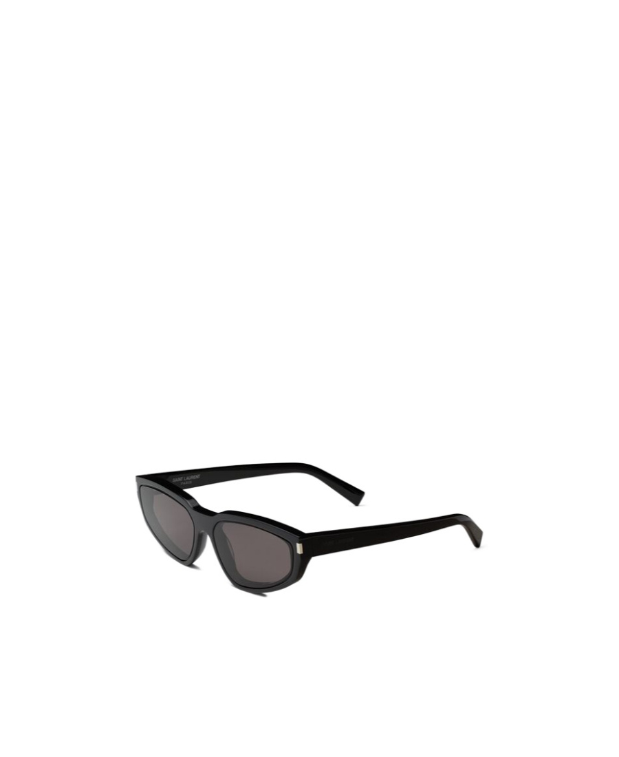 Saint Laurent Logo-print Cat-eye Sunglasses In Black