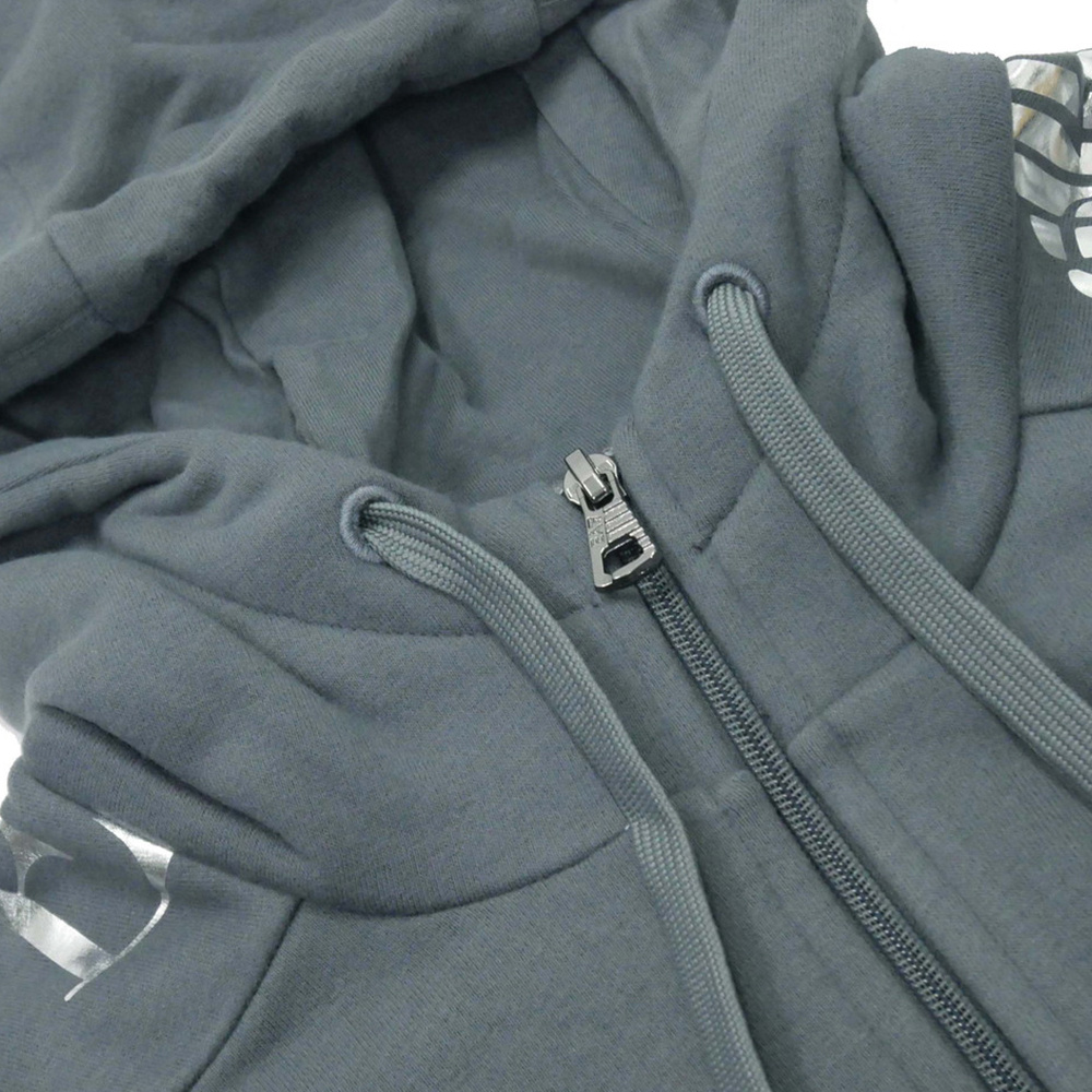 Ea7 Hooded Zipper Sweater In Gray
