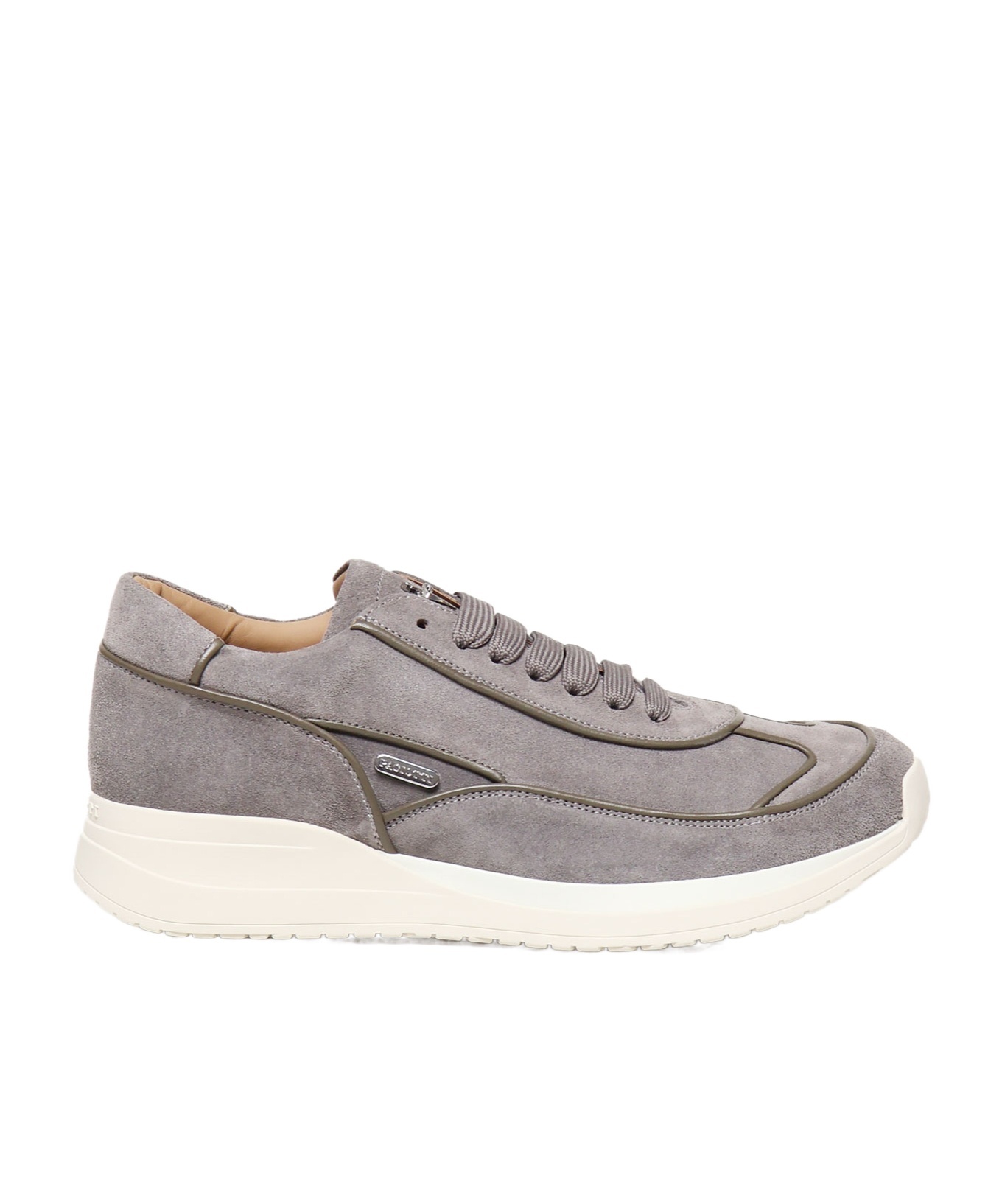 Cesare Paciotti Round Head Low-cut Casual Shoes In Gray