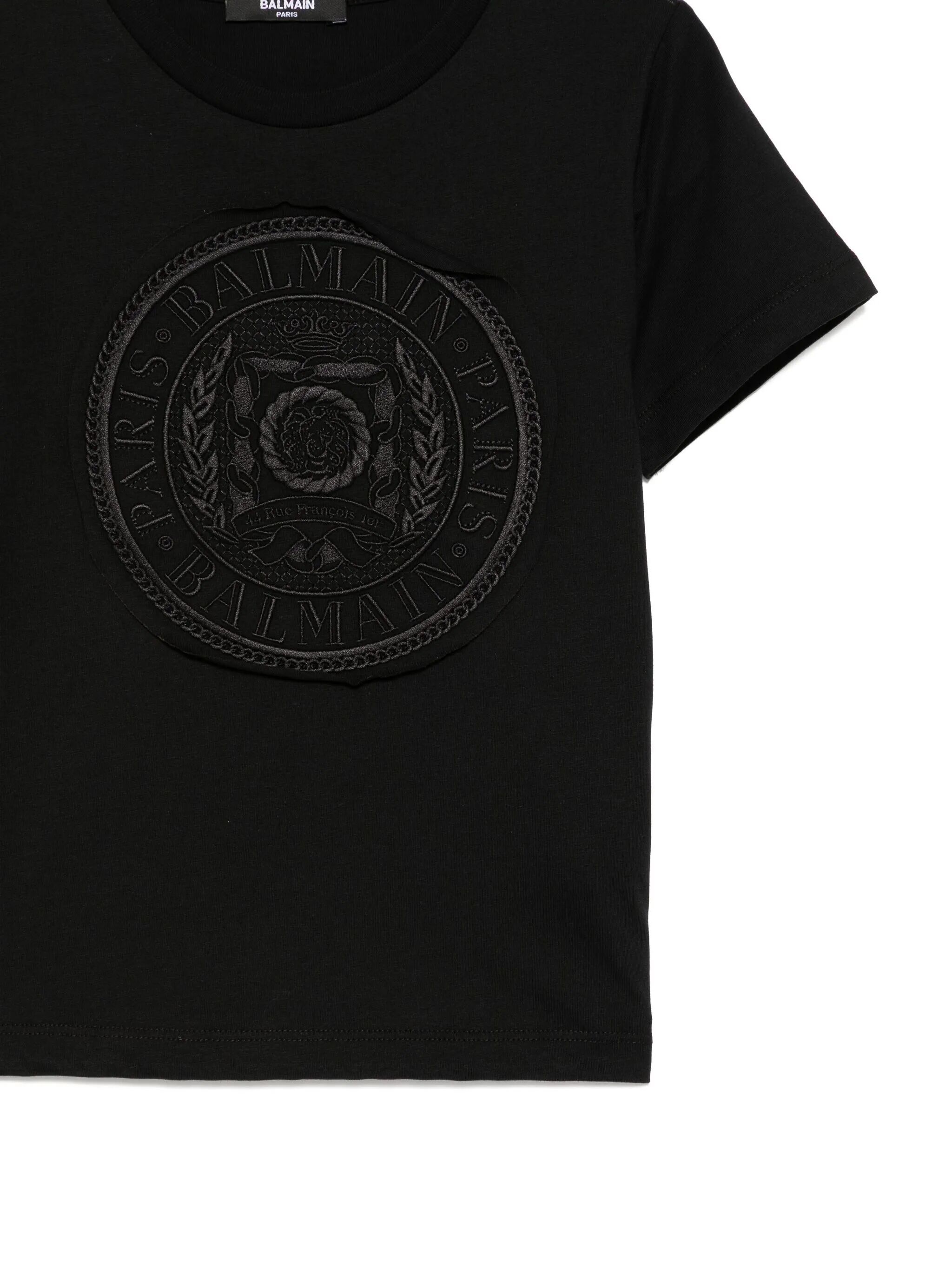 Balmain Logo-appliqué T-shirt In Black