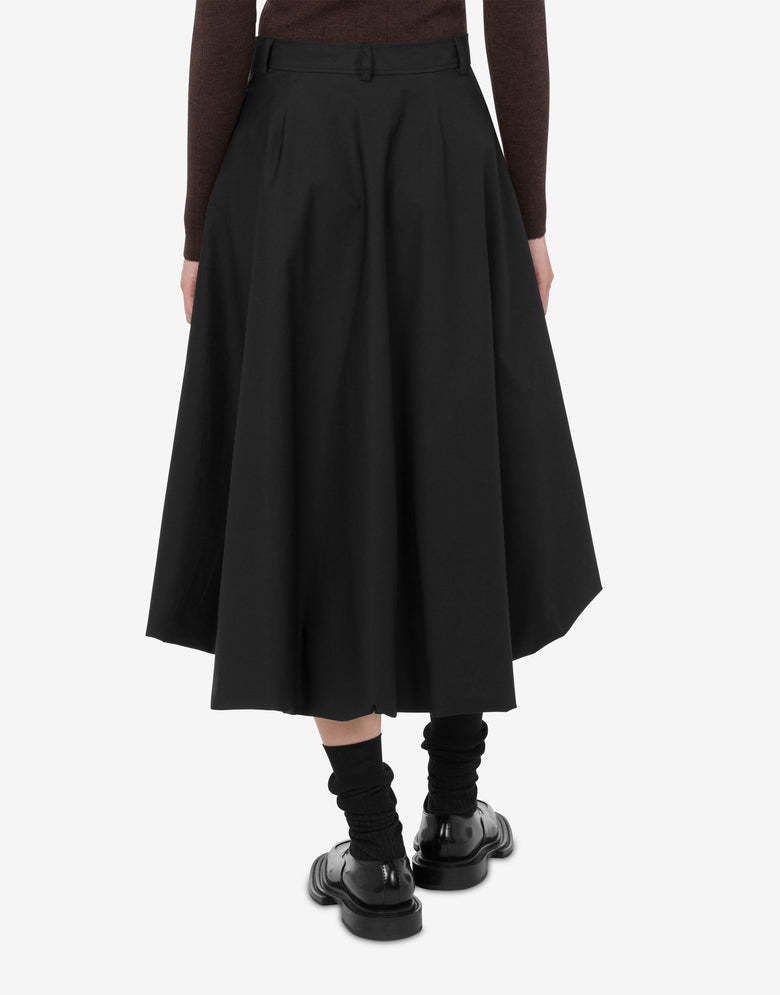 Moschino Knee Length A-line Skirt With Asymmetric Hem In Black