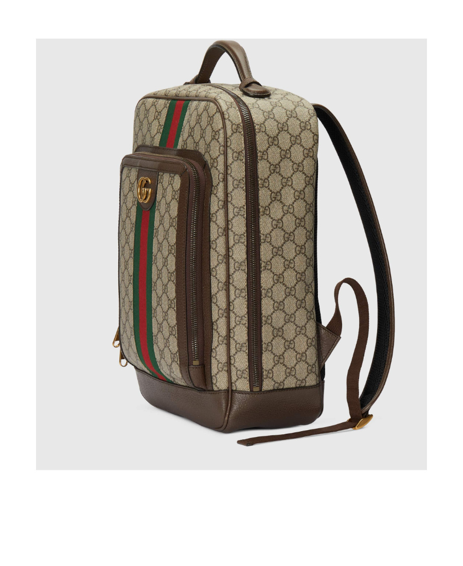 Gucci Zaino Ophidia Gg Leather Backpack In Green