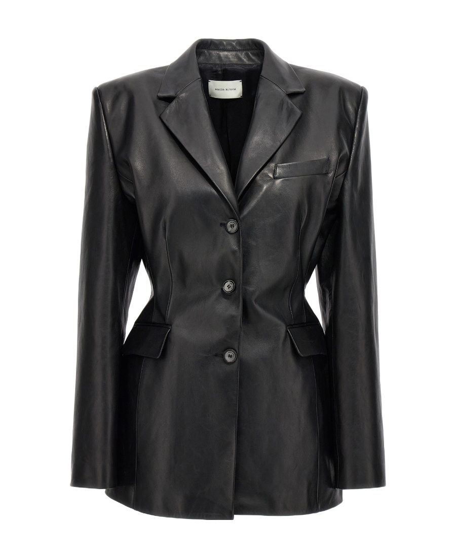 Shop Magda Butrym Long-sleeve Leather Jacket