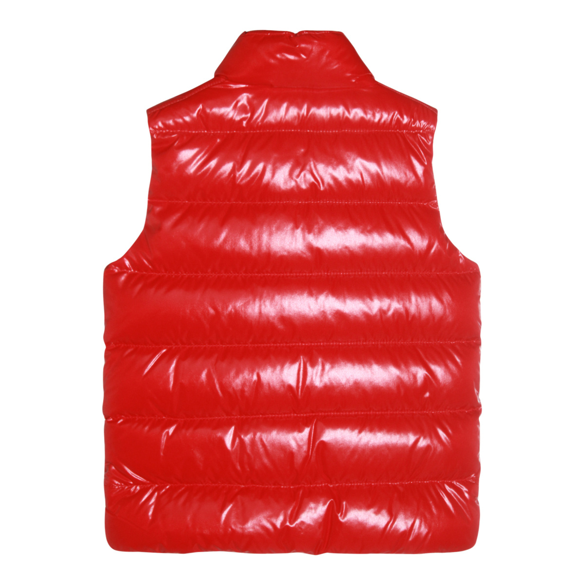 Moncler Stand Collar Cotton Vest In Red