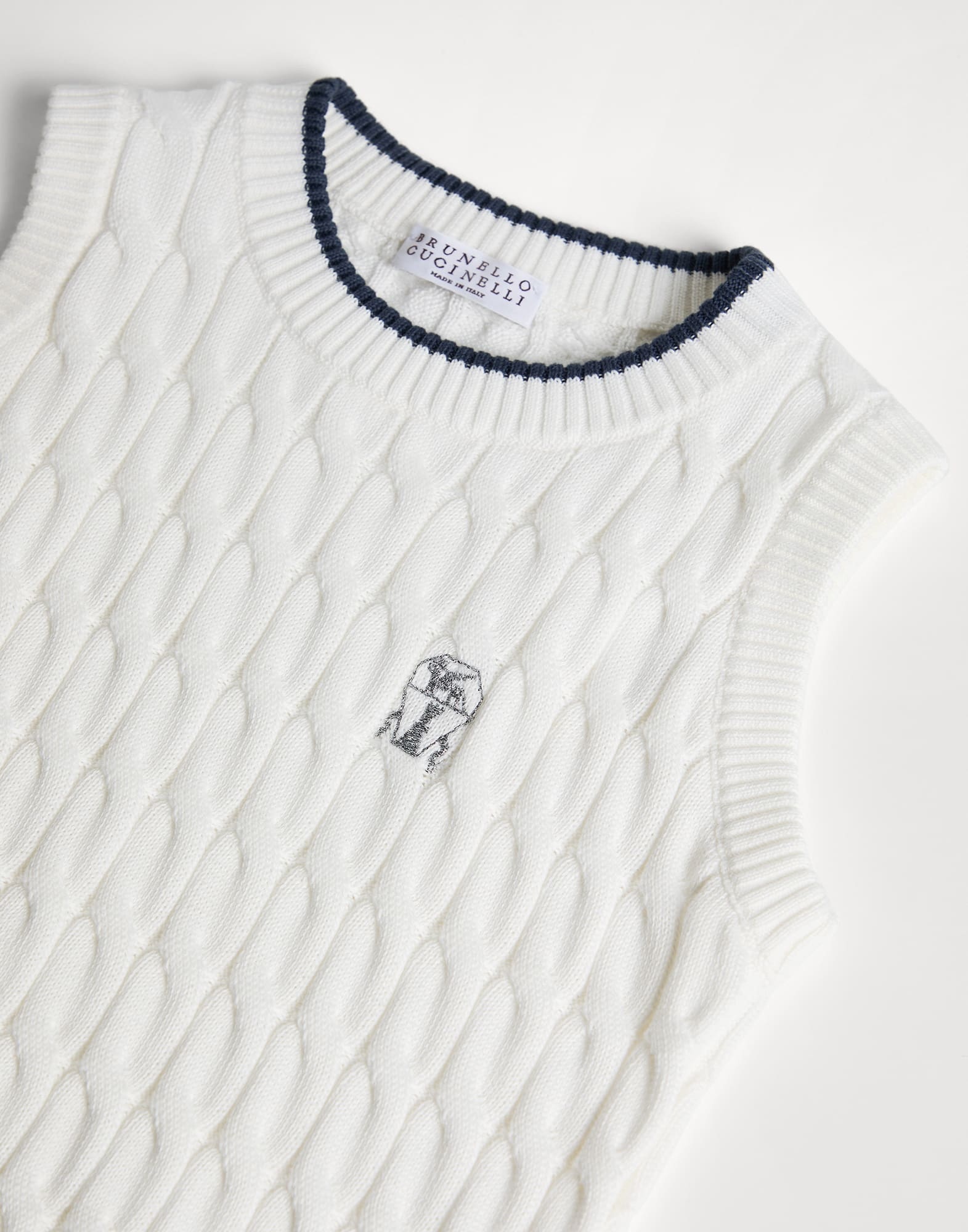 Brunello Cucinelli Chunky Knit Vest In White