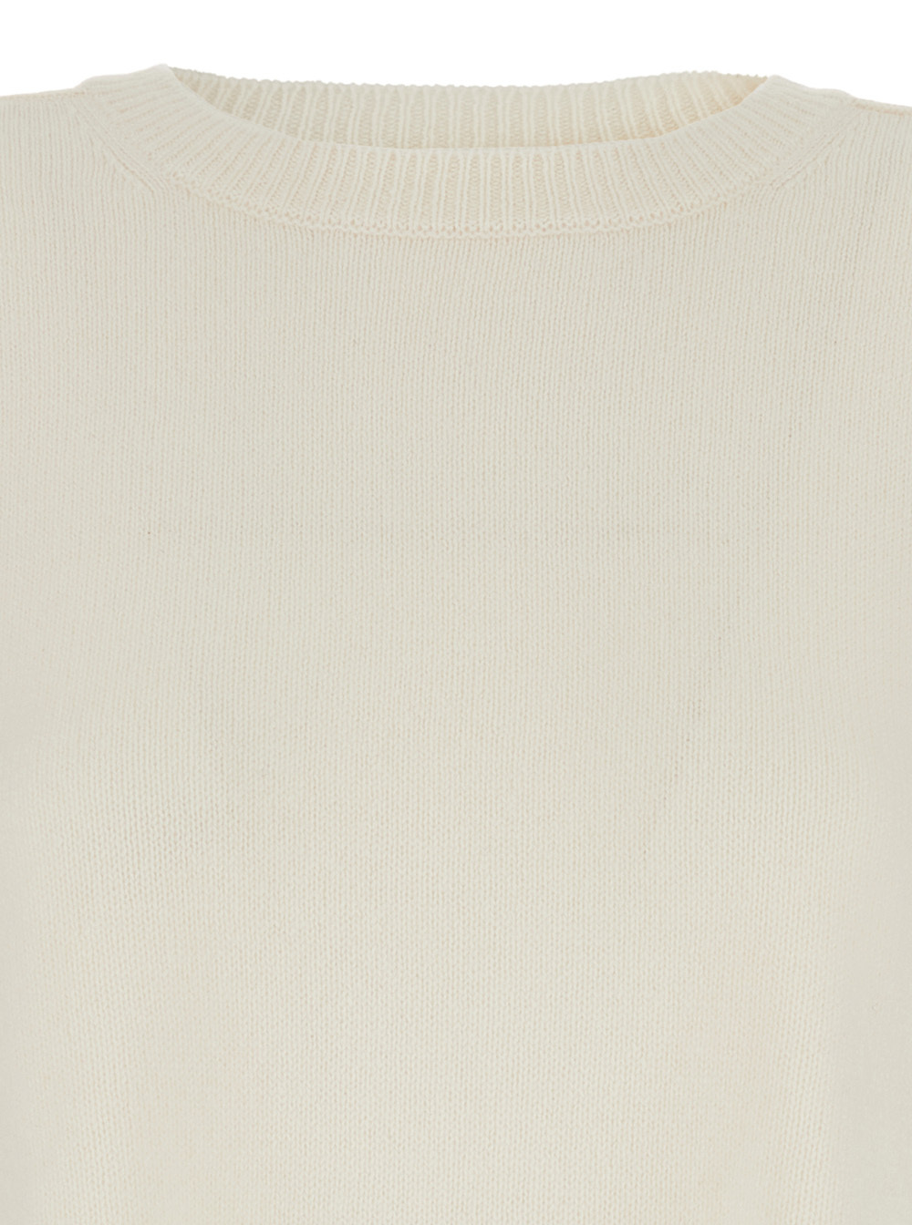 P.a.r.o.s.h White Solid Round Neck Sweater In Neutral