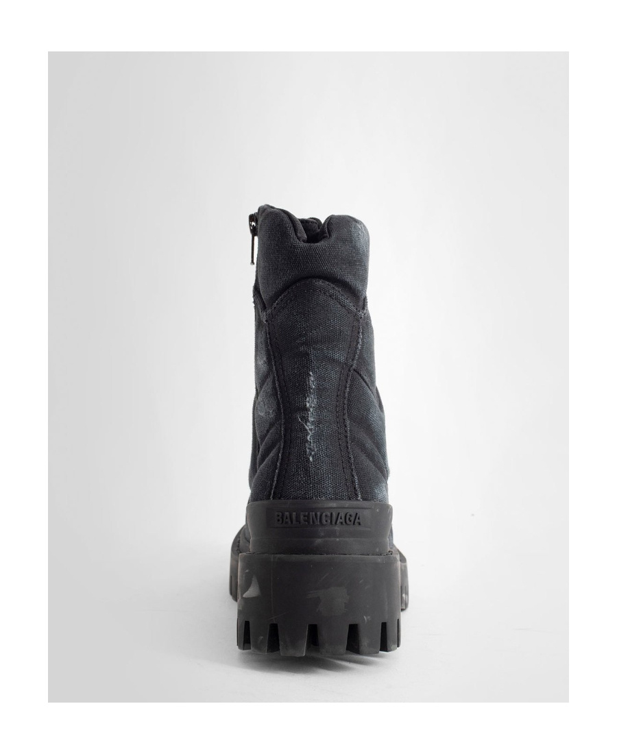 Balenciaga Lace-up Combat Boots In Black