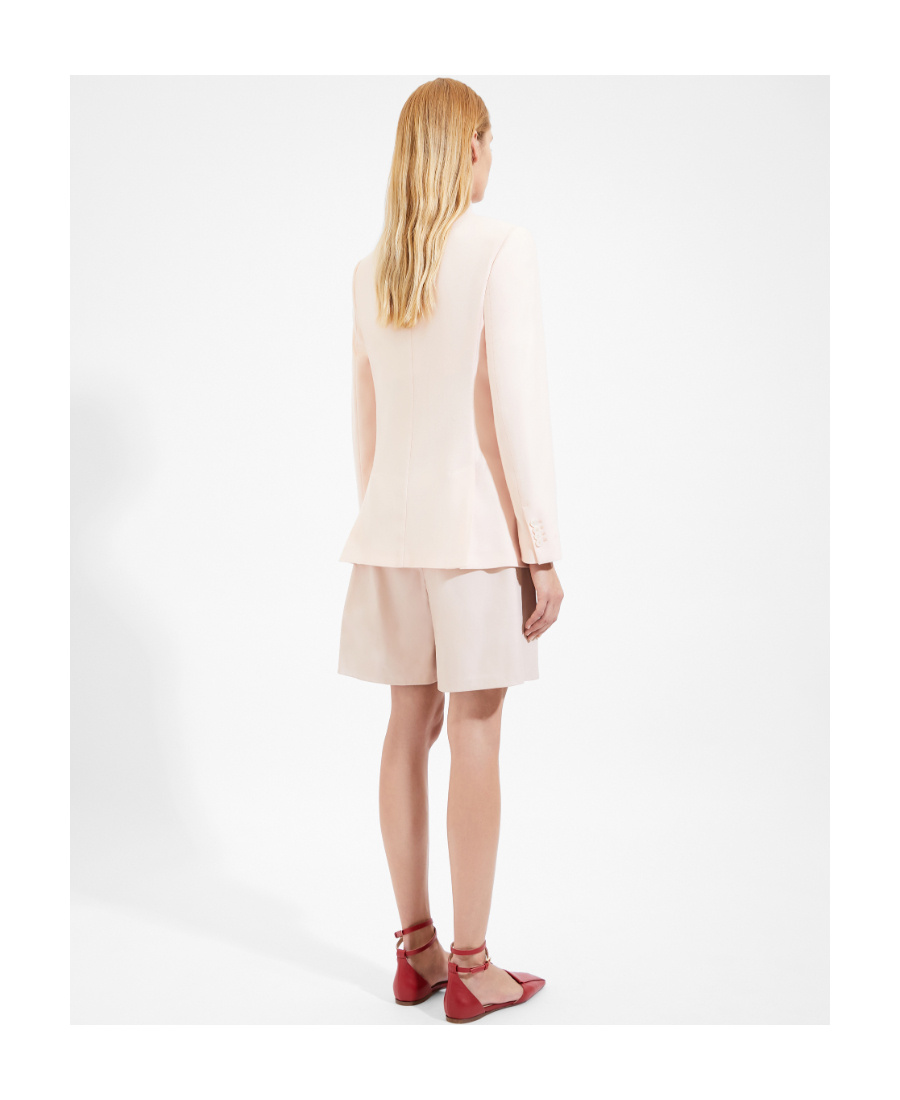 Max Mara Single-breasted Lapel Suit Jacket In Pink