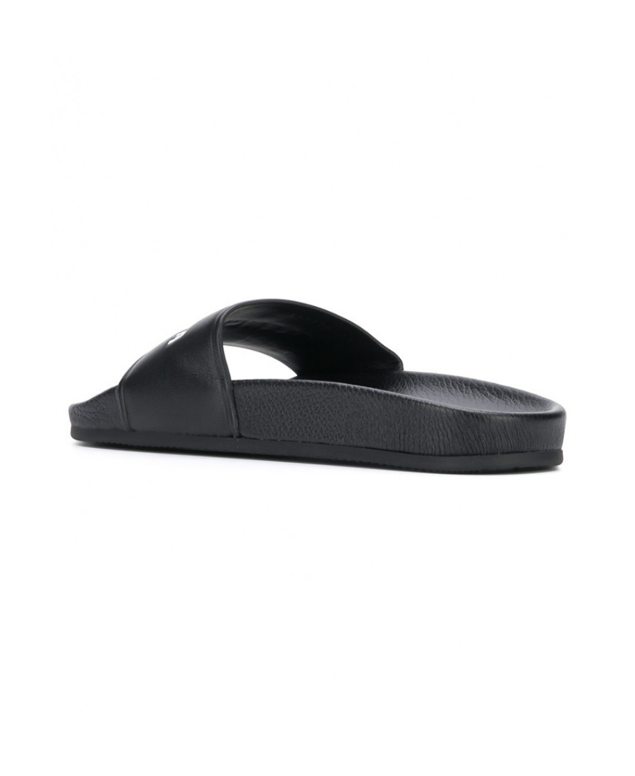 Balenciaga Slide Sandals With Open Toe And Flat Sole In Black