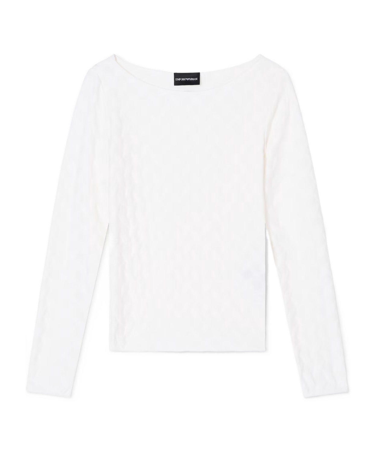 Emporio Armani Check-effect Knit Front And Back Viscose Jumper In White