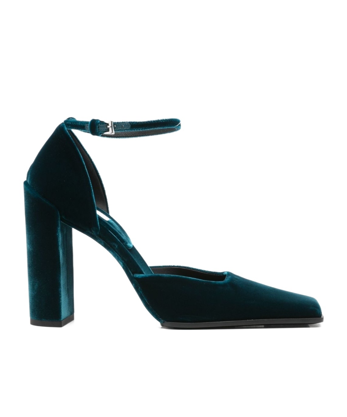 Alaïa Square D'orsay Pumps In Velvet In Blue