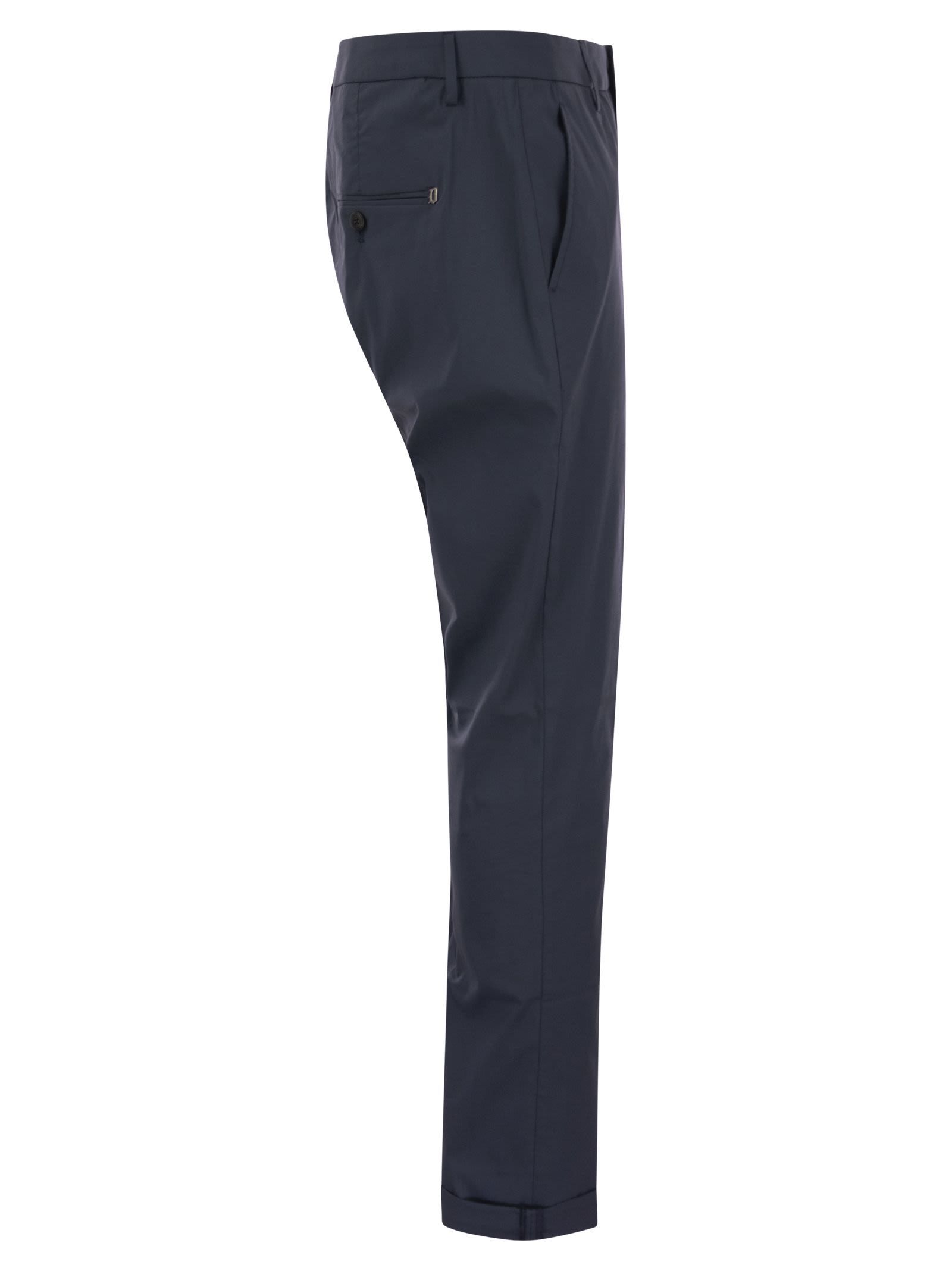 Dondup Gaubert Slim Flannel Trousers In Black