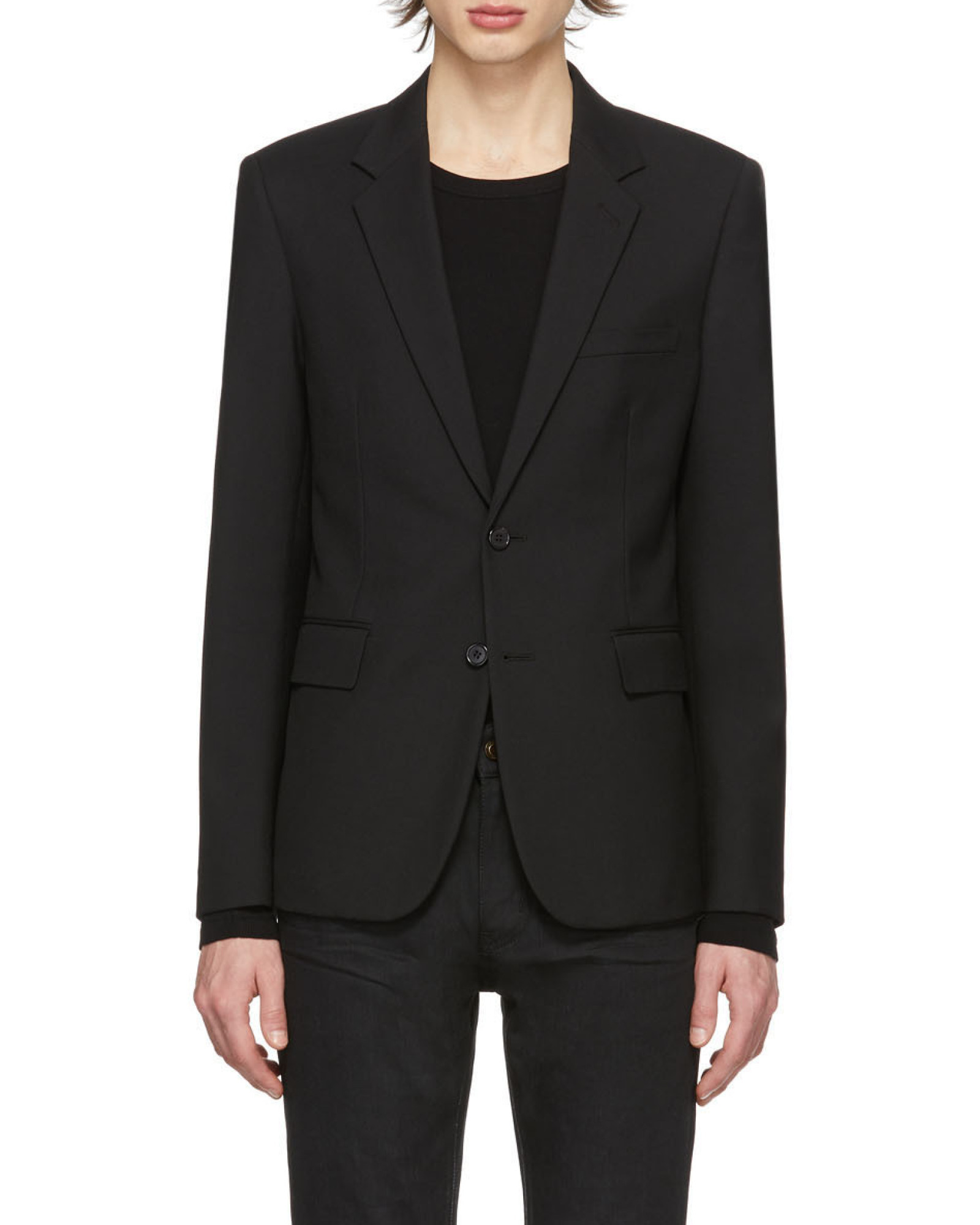Saint Laurent Single-breasted Blazer In Black