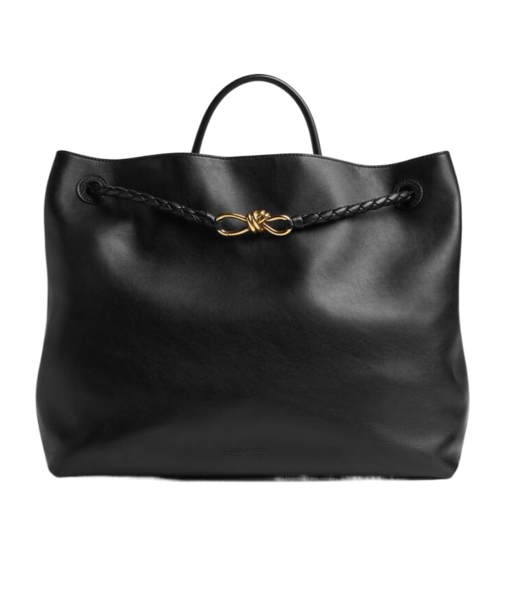 Bottega Veneta Andiamo Large Leather Tote Bag In Black