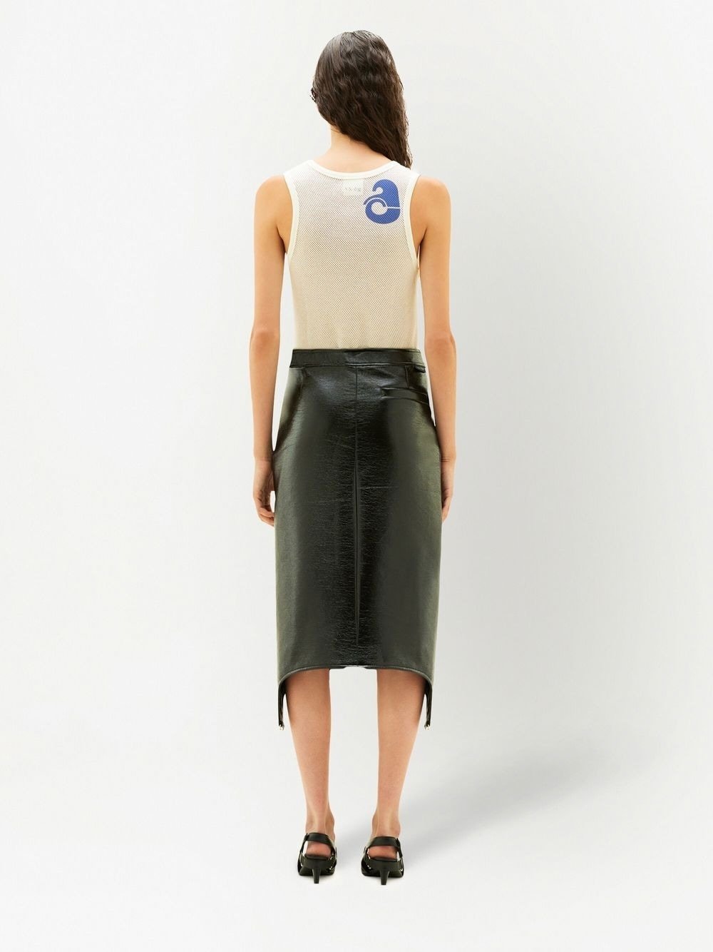 Courrèges Bretelles Vinyle Skirt In Black