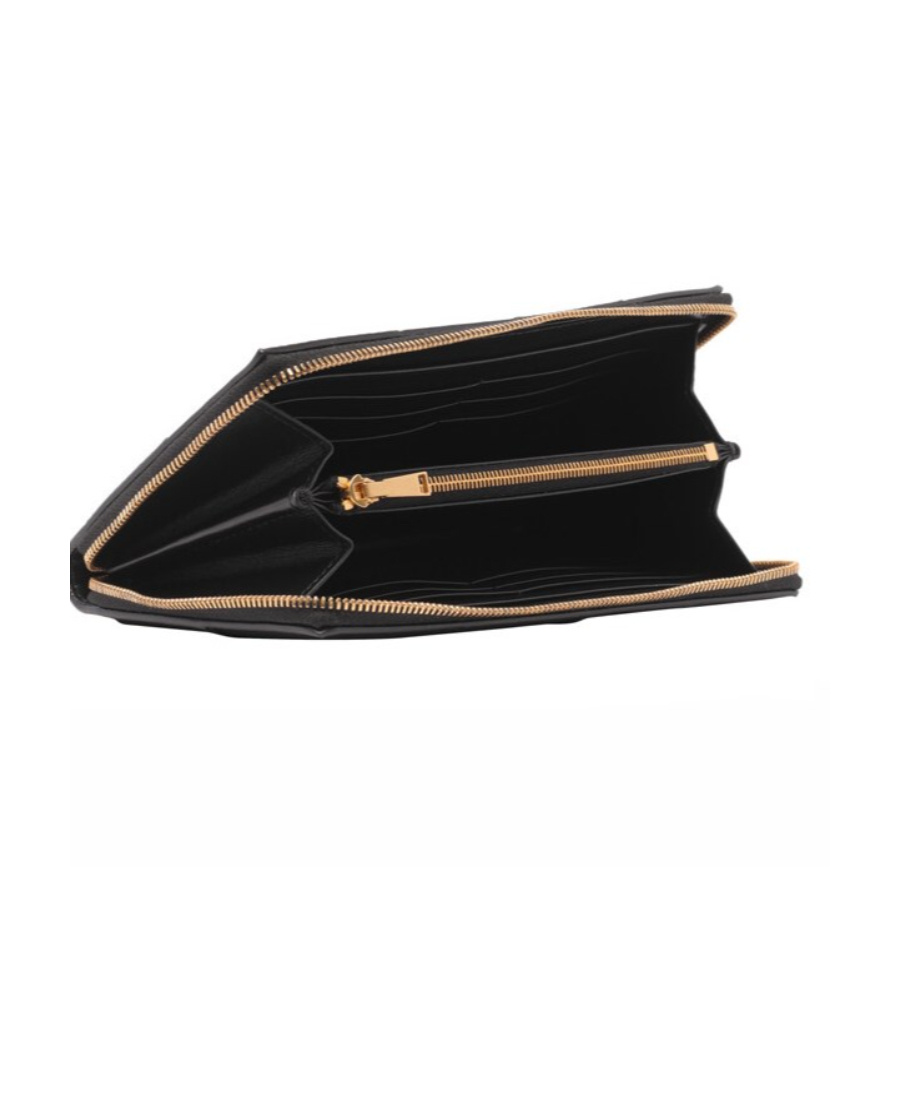 Bottega Veneta Quilted Wallets Gold-tone Hardware In Black
