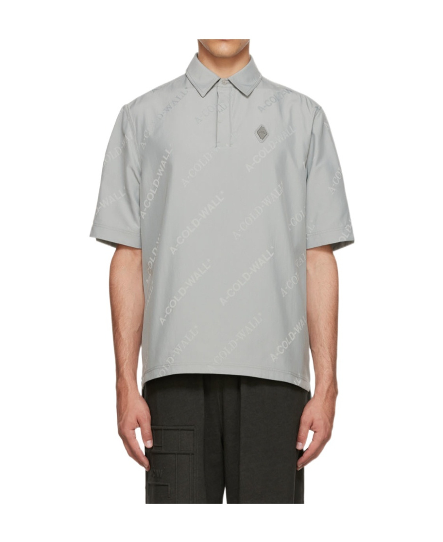 A-cold-wall* Logo-print Polo Shirt In Gray