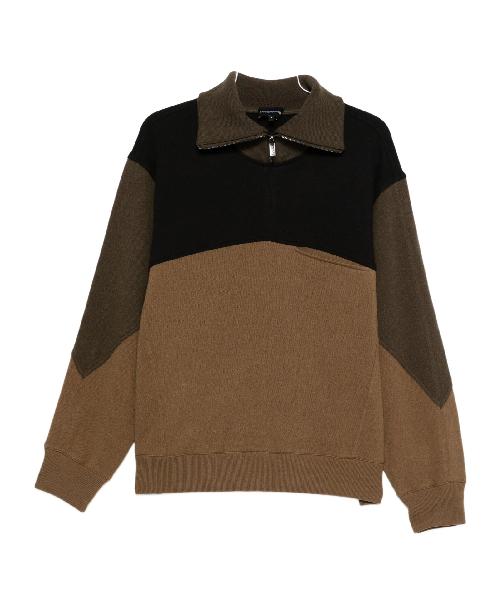 Emporio Armani Colour-block Zip-up Sweatshirt In Multi