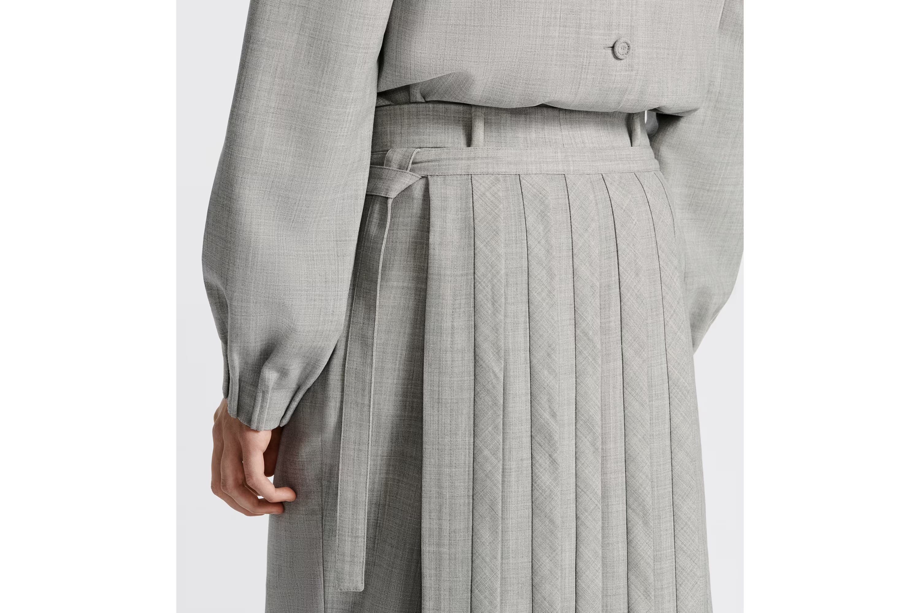 Dior Pleated Skirt In Gray