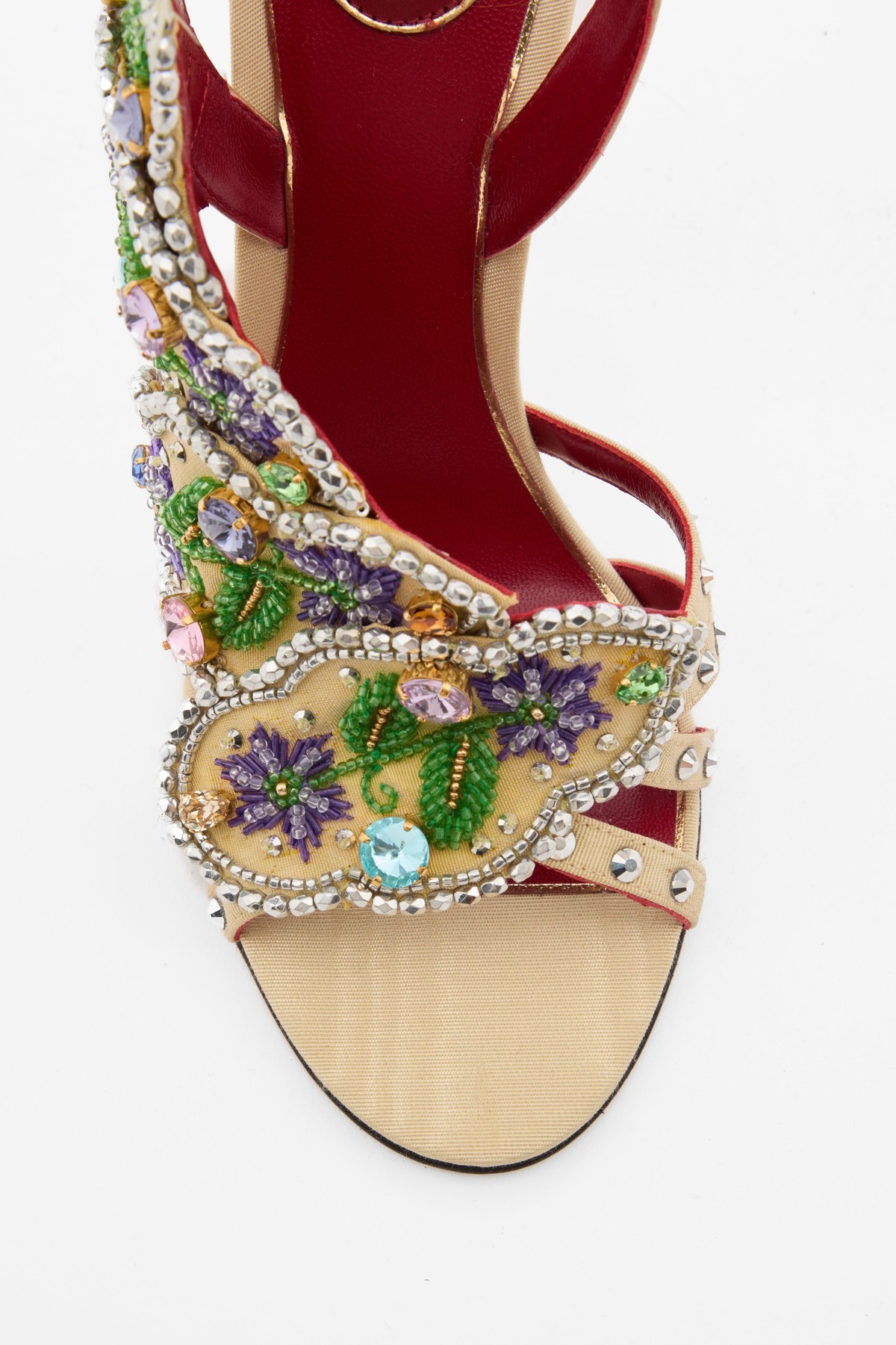 Valentino 105mm Dans Le Foyer Crystal-embellished Sandals In Multi