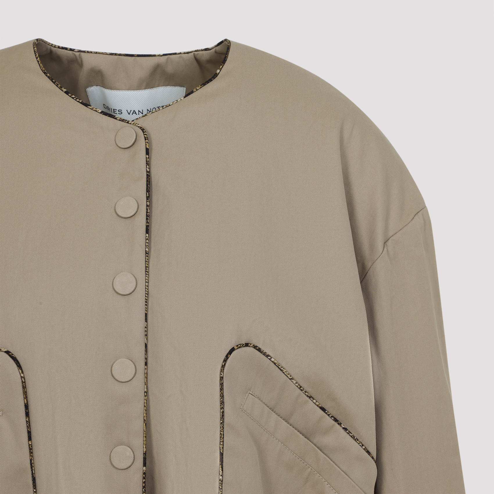 Dries Van Noten Beige Vadon Cotton Bomber Jacket In Nude