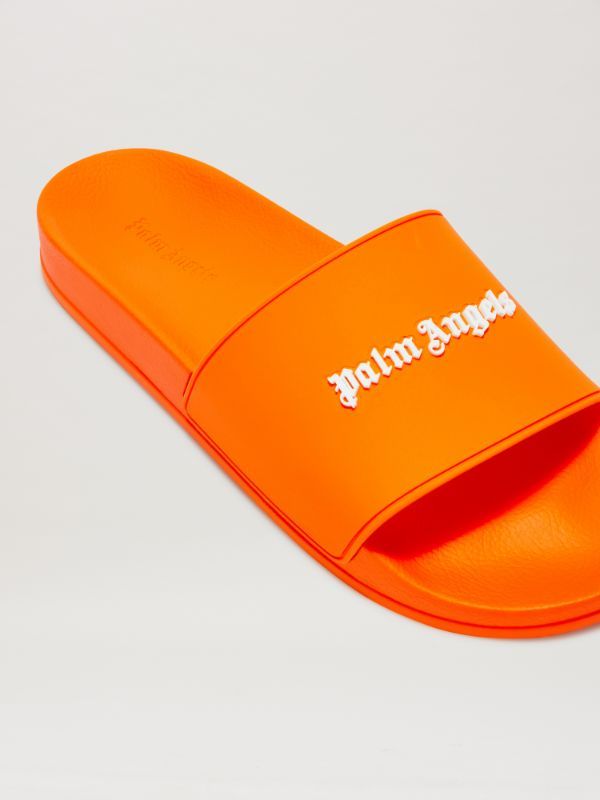 Palm Angels Logo Embossed Slides In Red