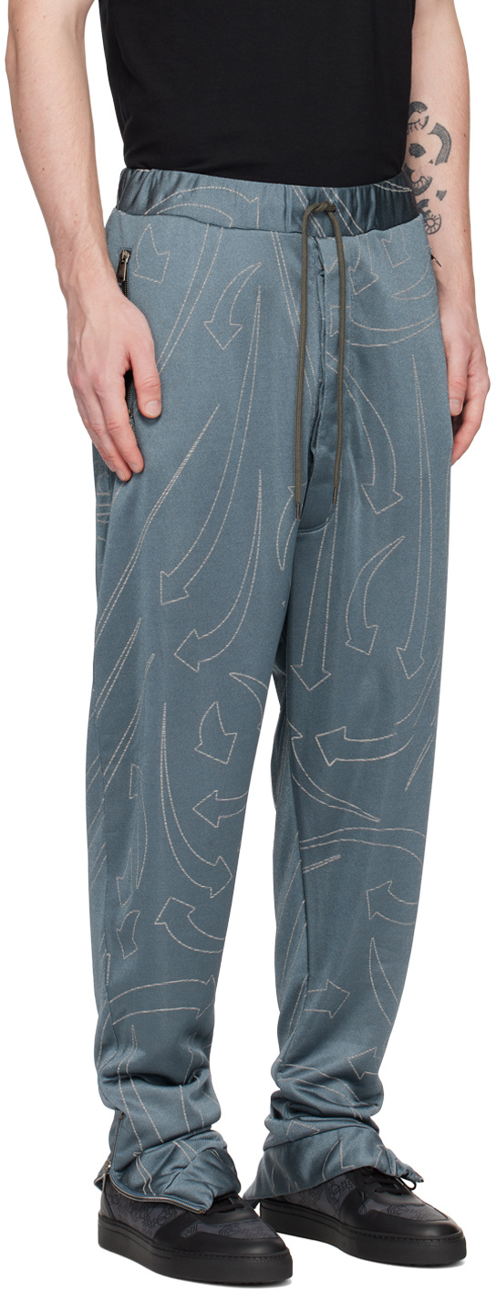 Vivienne Westwood Printed Drawstring Casual Pants In Gray